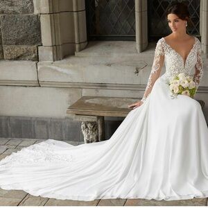 Elegant White Lace Bridal Gown